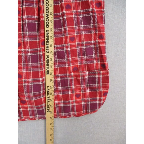 Only Necessities Womens Size L Red Plaid Sleeveless Button-Down Tunic Top - Picture 5 of 11